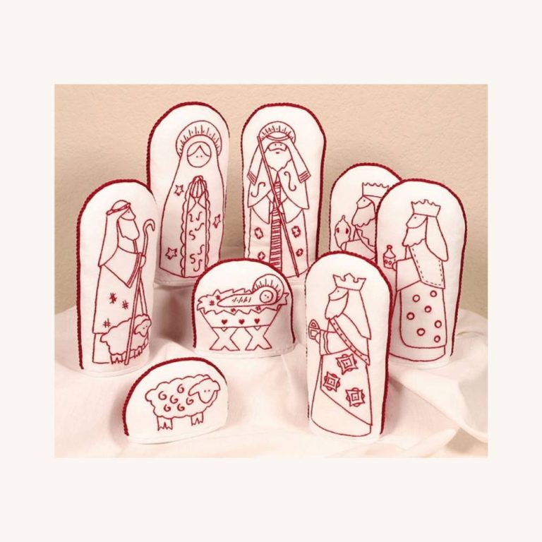Folkart Nativity Redwork Kit by the Posy Collection