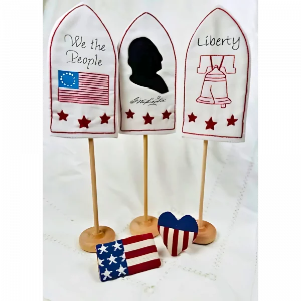 Patriotic Trio Redwork Embroidery Kit | The Posy Collection